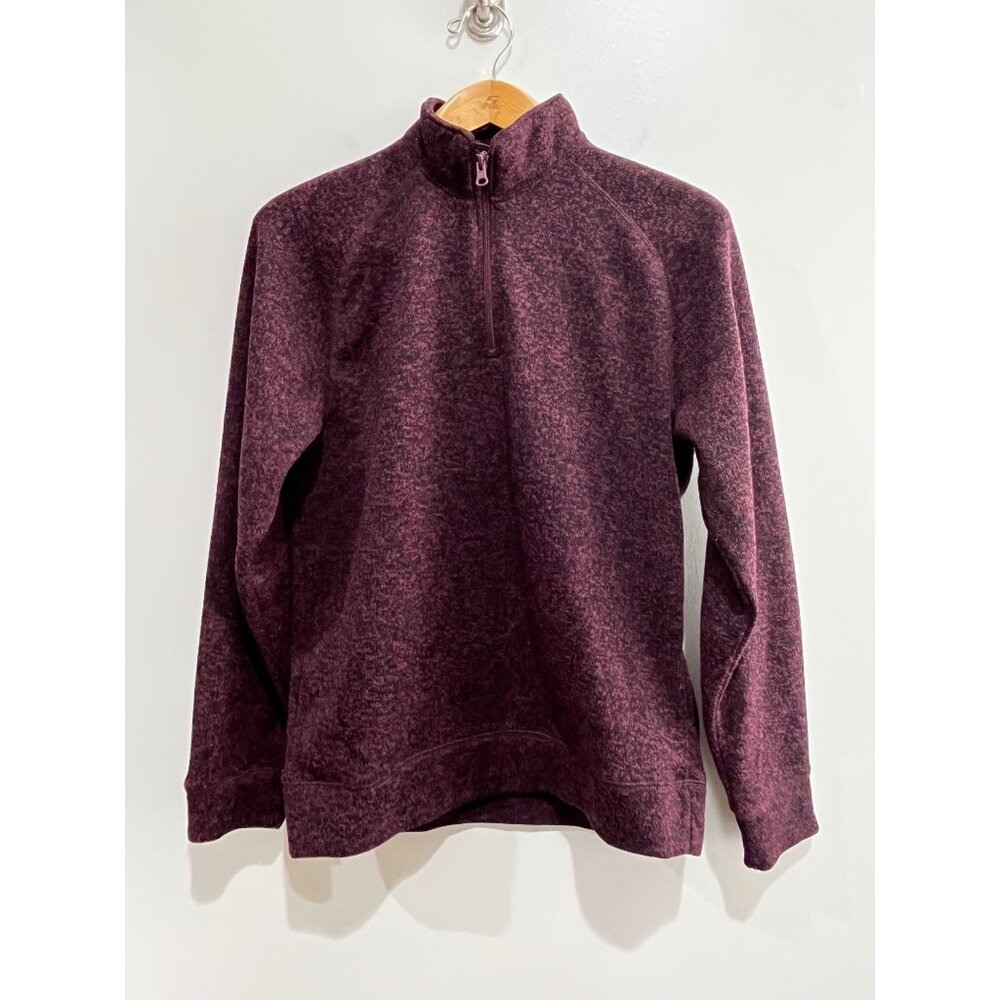 Old Navy 1/4 Zip Pullover Sweatshirt Womens M Red Heather Soft